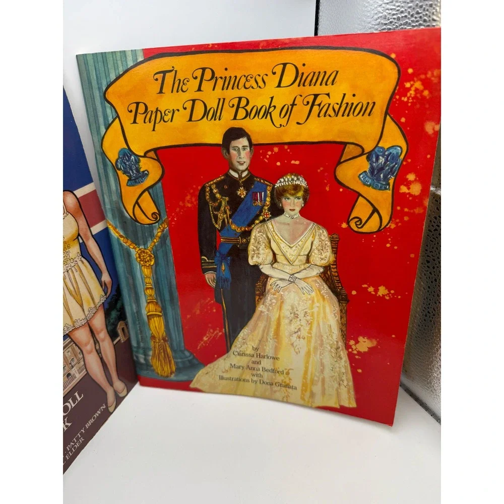 Vintage 1982 Princess Diana & Prince Charles Paper Doll Book Set Chuck & Di 80s
